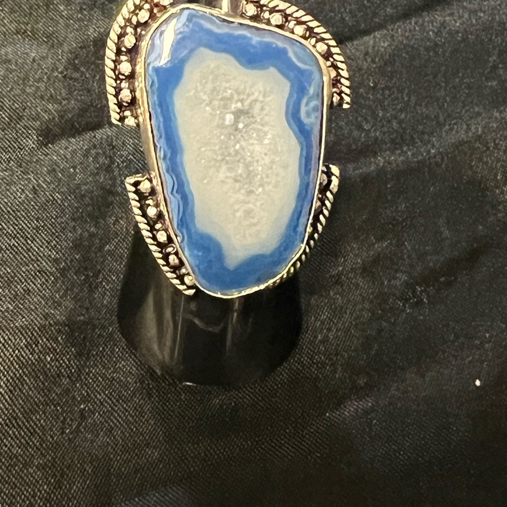Blue Druzy slice 925 women’s ring